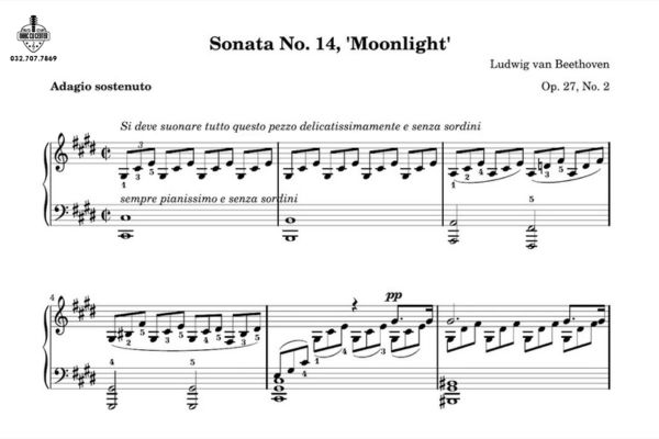 Tác phẩm Moonlight Sonata của Beethoven